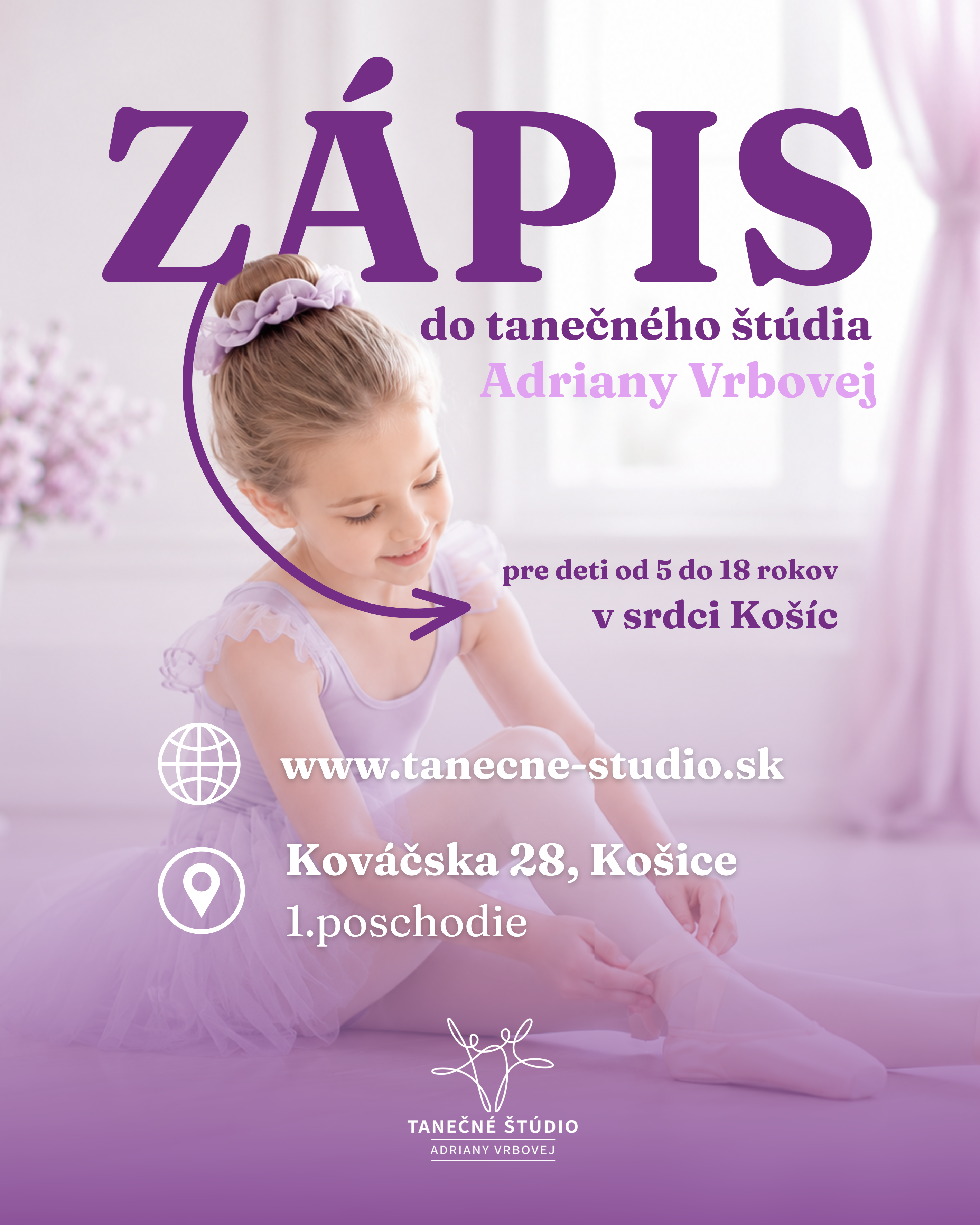 Zápis do tanečného štúdia Adriany Vrbovej